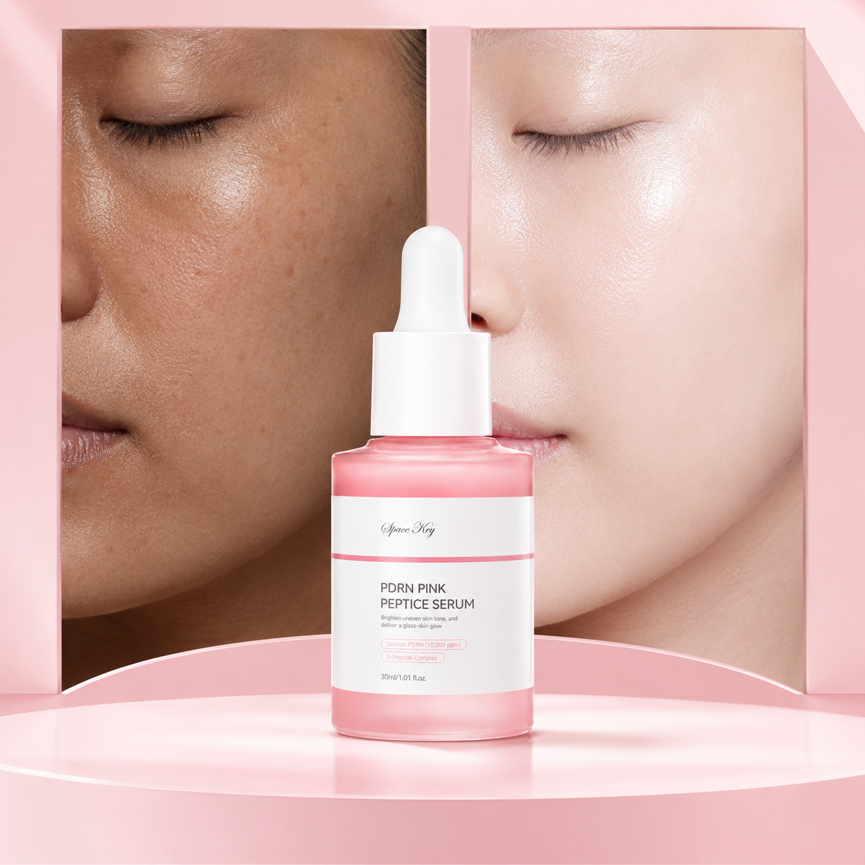 PDRN Pink Peptide Niacinamide Infused Revitalizing Facial Serum Smooth Skin Improve Dull Complexion Long Lasting 30ml