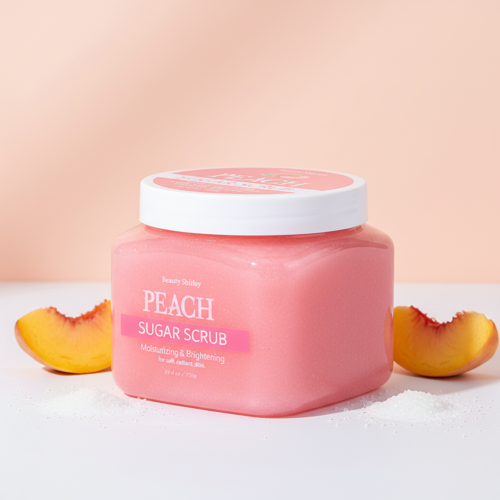 Private Label Peach Vegan Sulfate-Free Organic Glowing Moisturizing Exfoliating Sugar Scrub