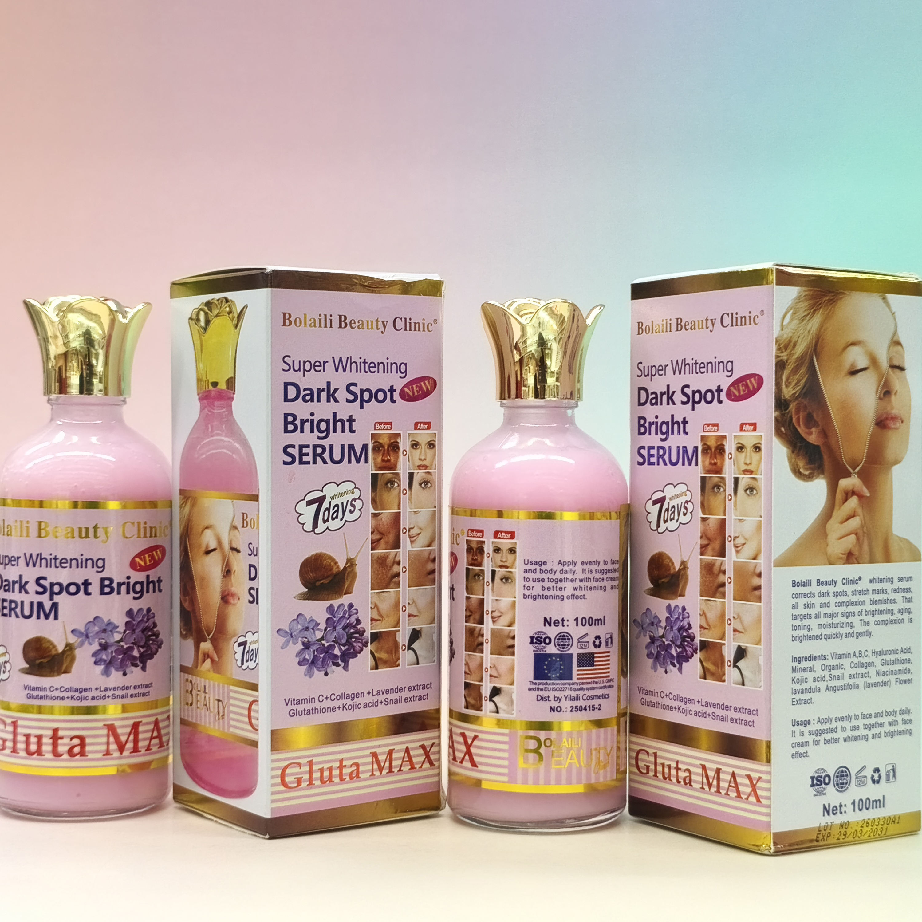 X Wholesale Facial Serum Natural Beauty Skincare Brightening &amp; Whitening Snail Collagen Vitamin C Anti-Aging Glycerin Liquid