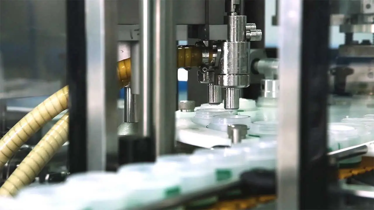 Automated perfume and cosmetic filling line at the Rowe Cosmetics factory in Esenyurt, Istanbul
