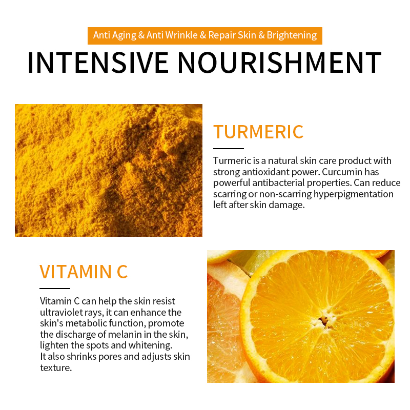 Turmeric Face Skin Care Set Private Label Natural Anti Aging Cosmetic Beauty Products Manufacturer Face Skincare Kit