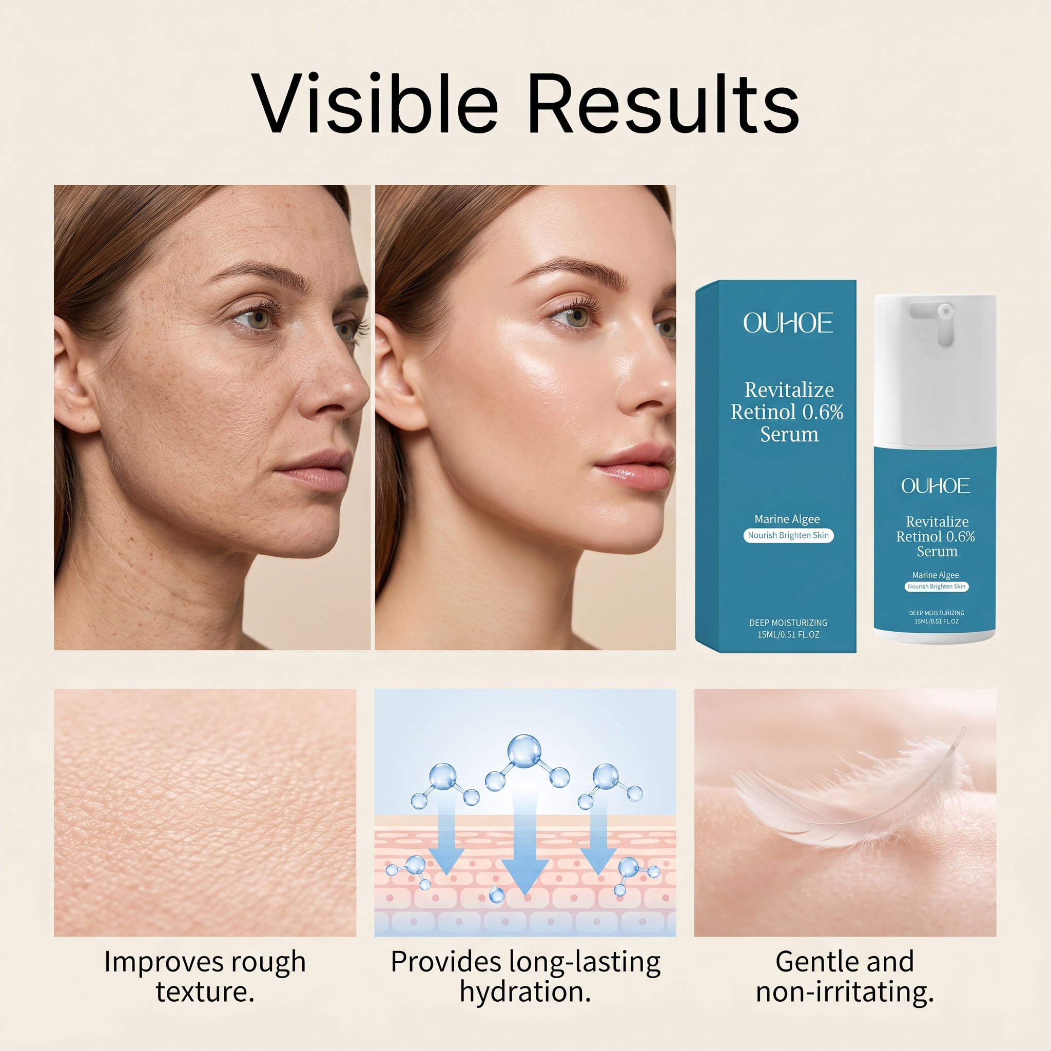 In Stock Face Anti-Aging for Serum Smooth Absorbing Gentle Ceramide Nourish Hydrating Soothing Firming Niacinamide Bulk