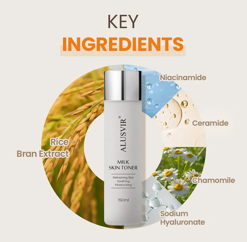 Rice Facial Toner Korean Private Label Skincare Products Skin Care Brightening Anti Aging Rice Milky Face Toner Manufacturer