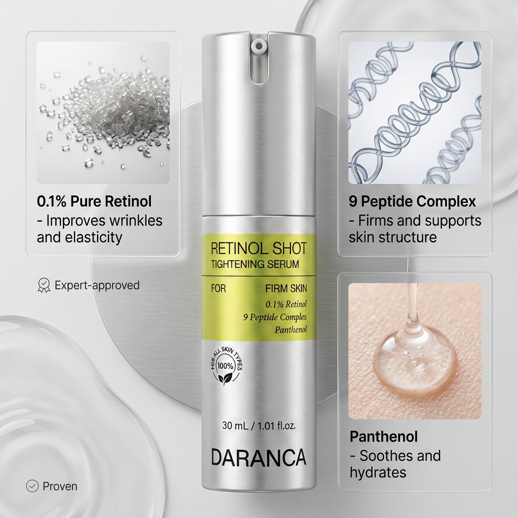 Private Label OEM/ODM Vitamin a 0.1% Retinol Shot Tightening Fine Lines Firming Face Anti-Aging Peptide Facial Serum Skin Care