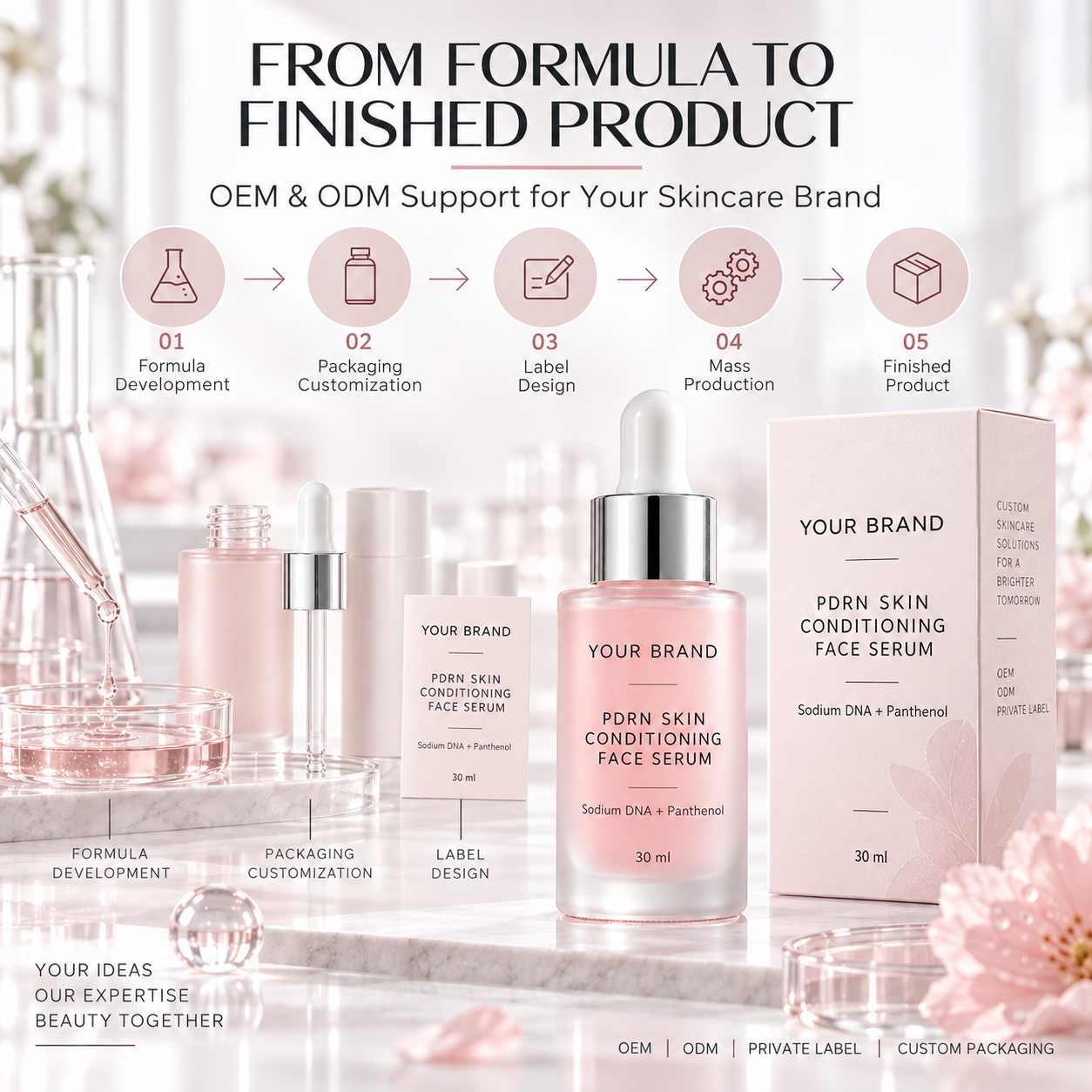 PDRN Skin Conditioning Face Serum Private Label Manufacturer Custom Formulation