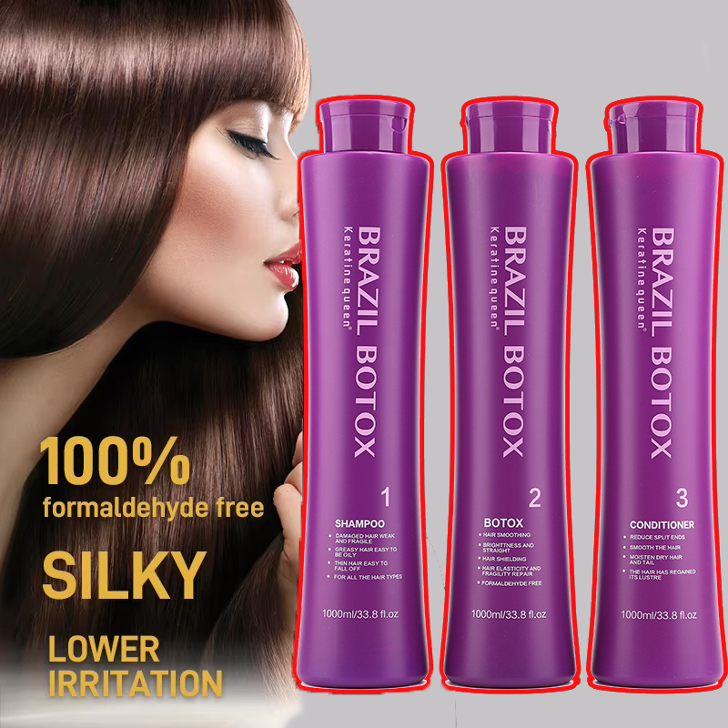Wholesale 1000ml*3 Keratina Smooth Russian Hair Straightening Treatment Cream Best Repair Damaged Pure Hair Keratin Treatment