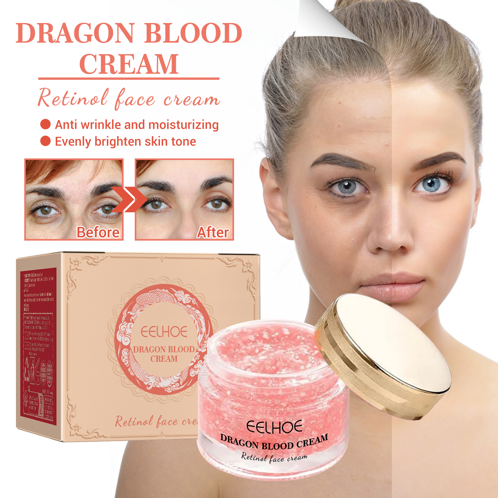 OEM Custom Retinol Rejuvenation Face Cream Hydrating Tightening Nourishing Skin Lightening Improve Dry Rough Dragon Blood Cream