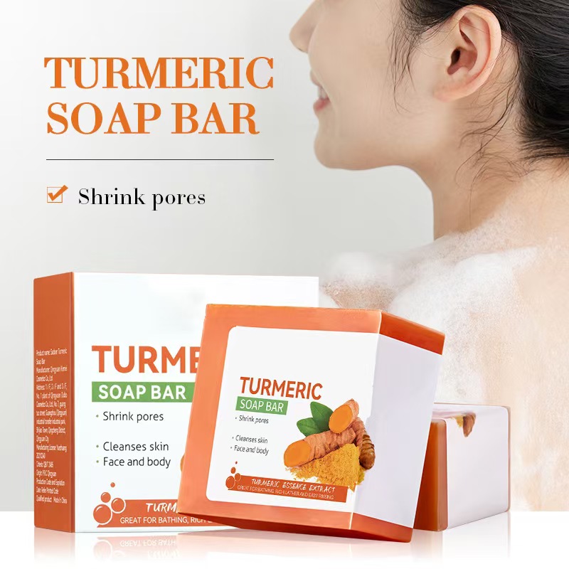 Private Label Organic Turmeric Ginger Handmade Soap Bar Whitening Skin Care Facial Body Cleansing 100g OEM ODM Custom