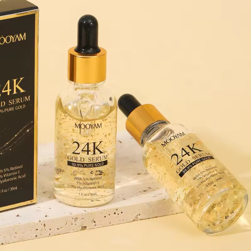 Wholesale Korean 24k Gold Brightening Anti Aging Serum 99.9% Pure Gold Serum