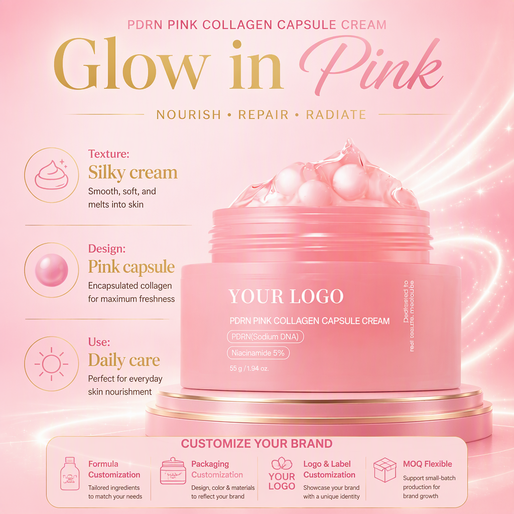 Custom Private Label High Purity PDRN 99% Pink Collagen Anti-Aging Hydrating Skin Care Set OEM/ODM Facial Skincare Kit Wholesale