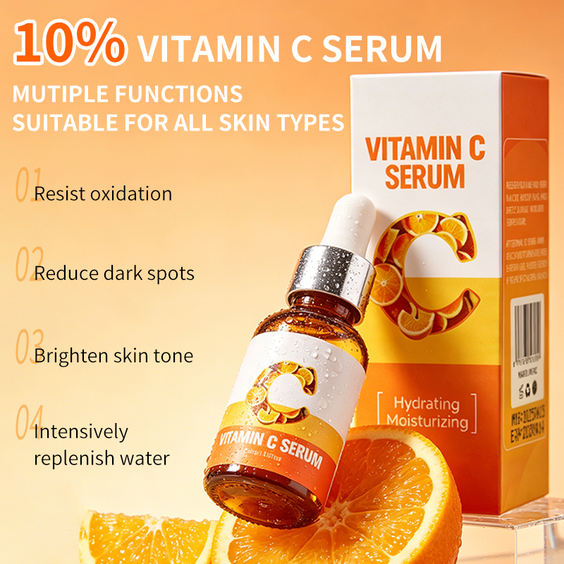 Wholesale Brightening Vitamin C Facial Serum Remove Dark Spots Whitening Serum for Face Skin Care 30ml