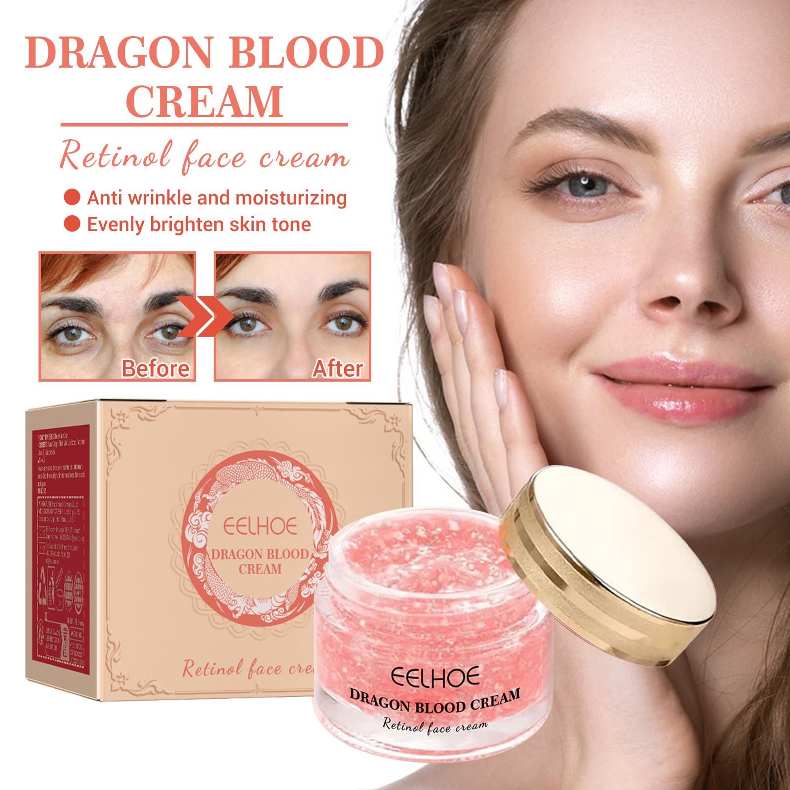 OEM Custom Retinol Rejuvenation Face Cream Hydrating Tightening Nourishing Skin Lightening Improve Dry Rough Dragon Blood Cream