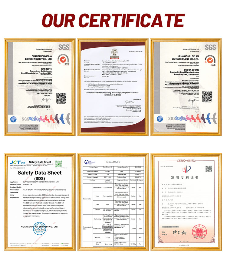 Certifications ISO22716 GMP