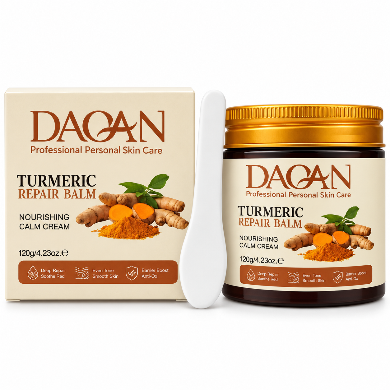 DAQAN Moisturizing Nourishing Tallow Balm Bee Venom, Turmeric &amp; Tallow Nourishing Moisture Care Cream, Skin Care Set 120 G