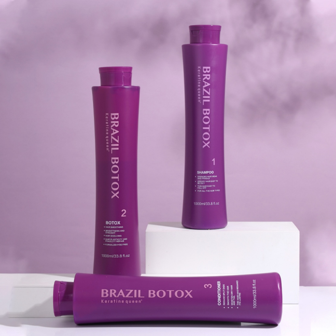 Wholesale Private Label Organic Professional Protein Brazilian Keratin 2-in-1 Cream Smoothing Straightening Silicone-Free Hair