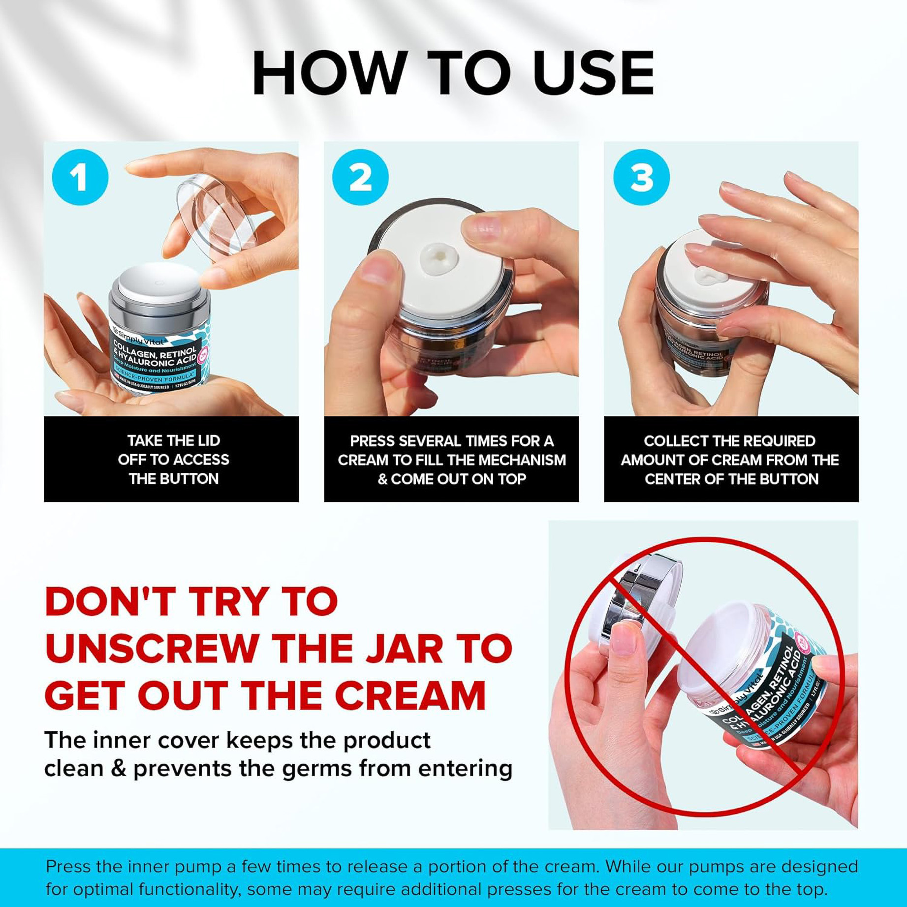 Private Label 2.5% Retinol Face Cream with Hyaluronic Acid Vitamin E Glycerin Anti-Wrinkle Freckle Whitening Properties