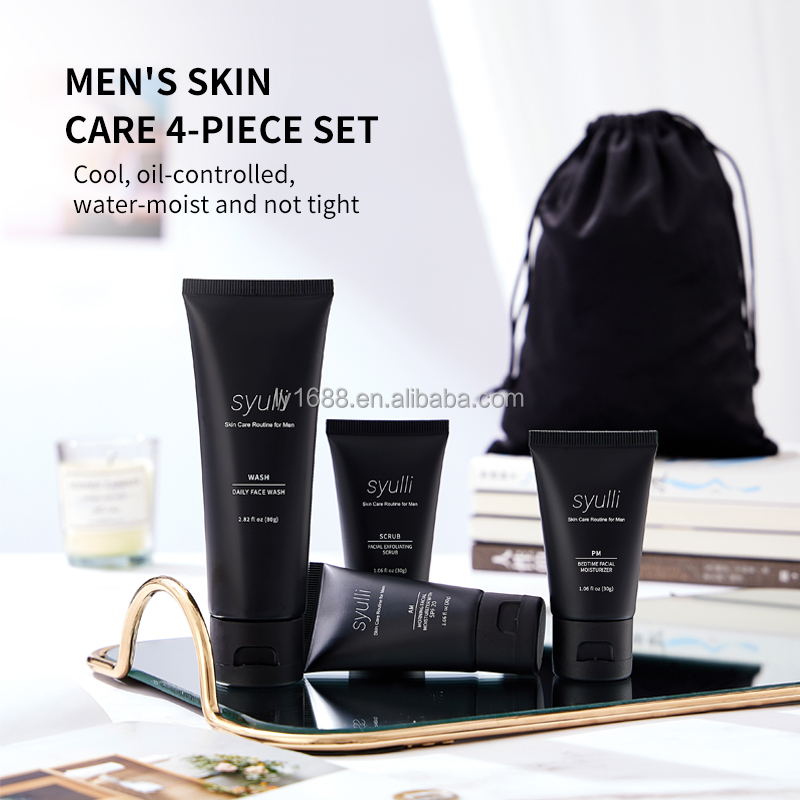 Private Label Mens Skin Care Products OEM Vegan Organic Repair Moisturizing Anti Acne Skincare Set for Men