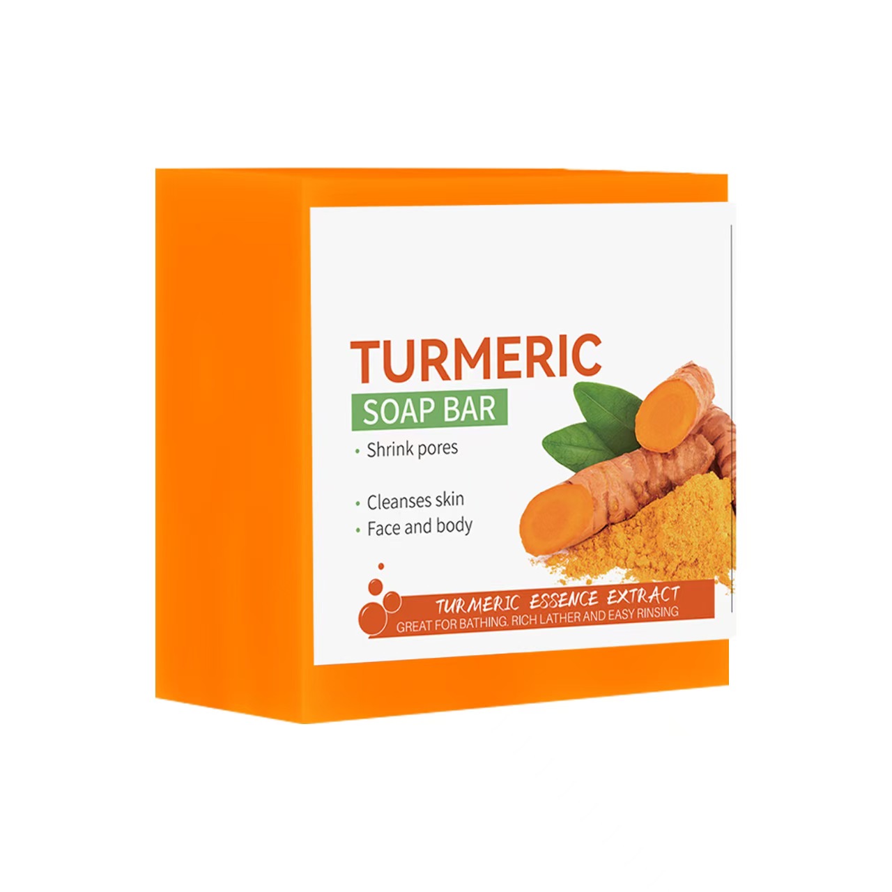 Private Label Organic Turmeric Ginger Handmade Soap Bar Whitening Skin Care Facial Body Cleansing 100g OEM ODM Custom