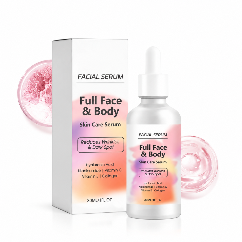 Wholesale Full Face Body Serum 30ml with Hydrolyzed Collagen Niacinamide and Hyaluronic Acid Dark Spot Whitening Face Serum