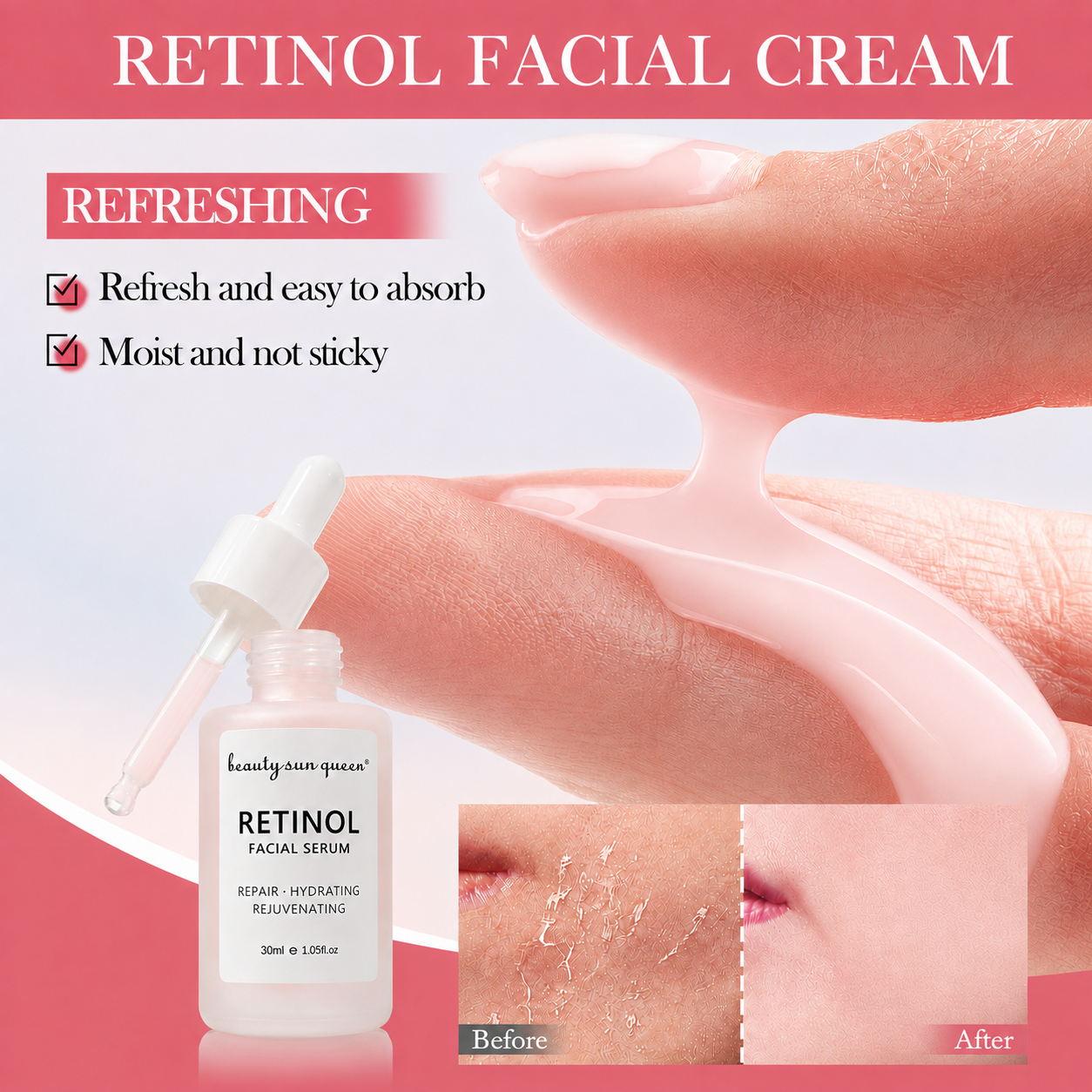 Korean Gentle Retinol Cleanser Moisturizing Formula Repairs Hydrates Skin No Tight Dry Feeling Anti Aging Face Wash