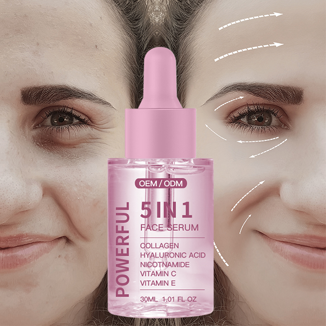 OEM 5 in 1 Skin Care Facial Products Multi Retinol Vitamin C Whitening Anti Aging Reduce Wrinkles Skincare Collagen Face Serum