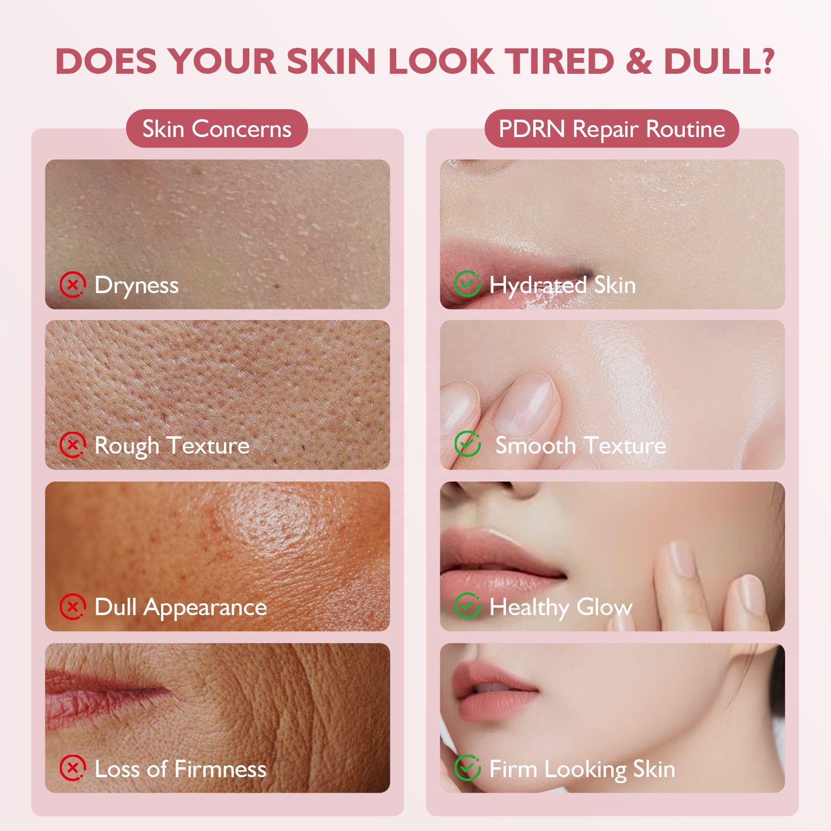 Korean PDRN Skin Care Routine Salmon DNA Peptide Niacinamide Hyaluronic Acid Serum Cream Glow Repair Care Skincare Set