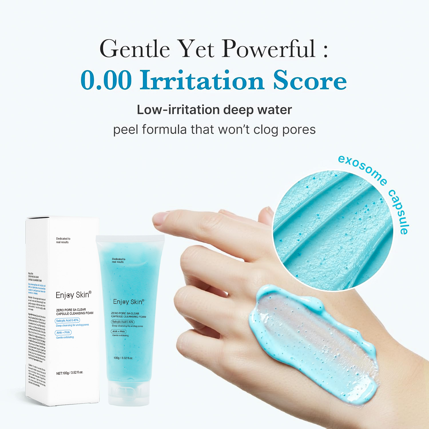 OEM/ODM Cosmetic Blue Capsule Deep Cleanser Cream Formula AHA/BHA/PHA for Daily Gentle Wash Effective Blackheads Pores Skin