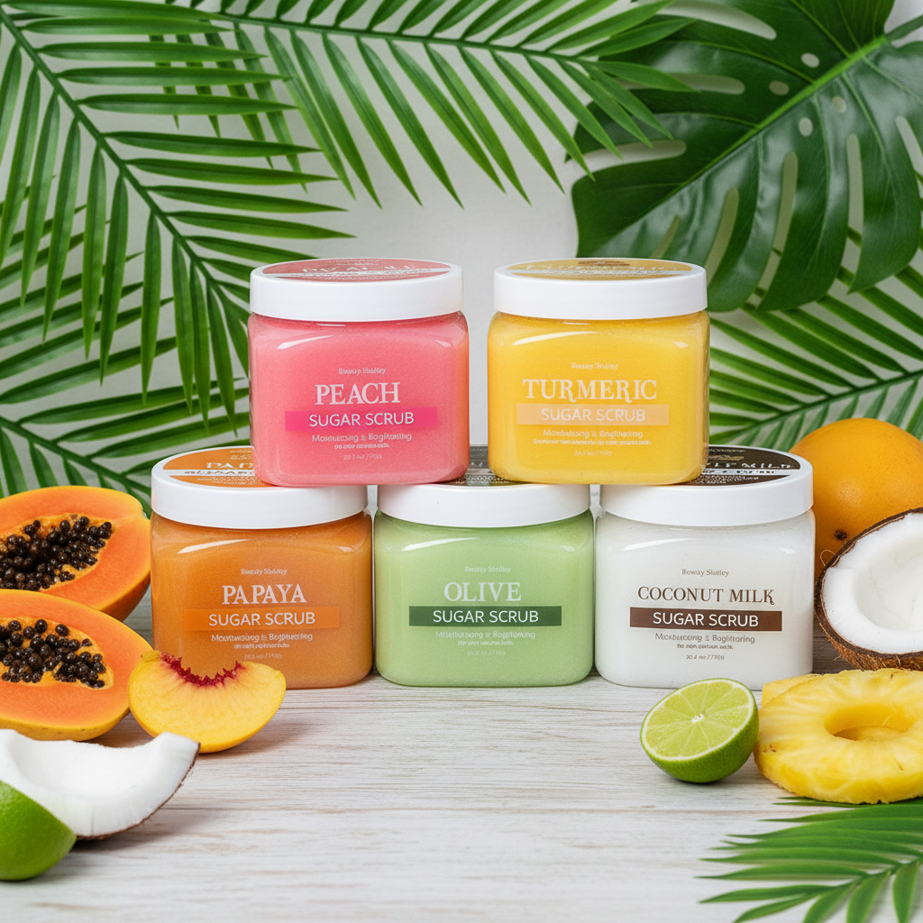 Private Label Peach Vegan Sulfate-Free Organic Glowing Moisturizing Exfoliating Sugar Scrub