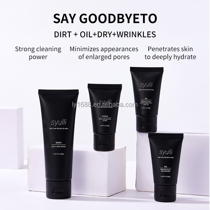 Private Label Mens Skin Care Products OEM Vegan Organic Repair Moisturizing Anti Acne Skincare Set for Men