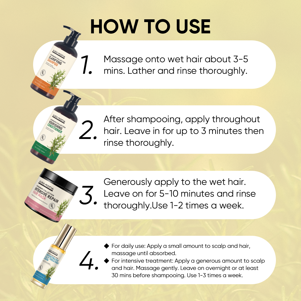 Wholesale Price Hair Care Set Restoration Growth Anti-Loss Rosemary Custom Keratin Shampoo and Conditioner Hair Growth Oil