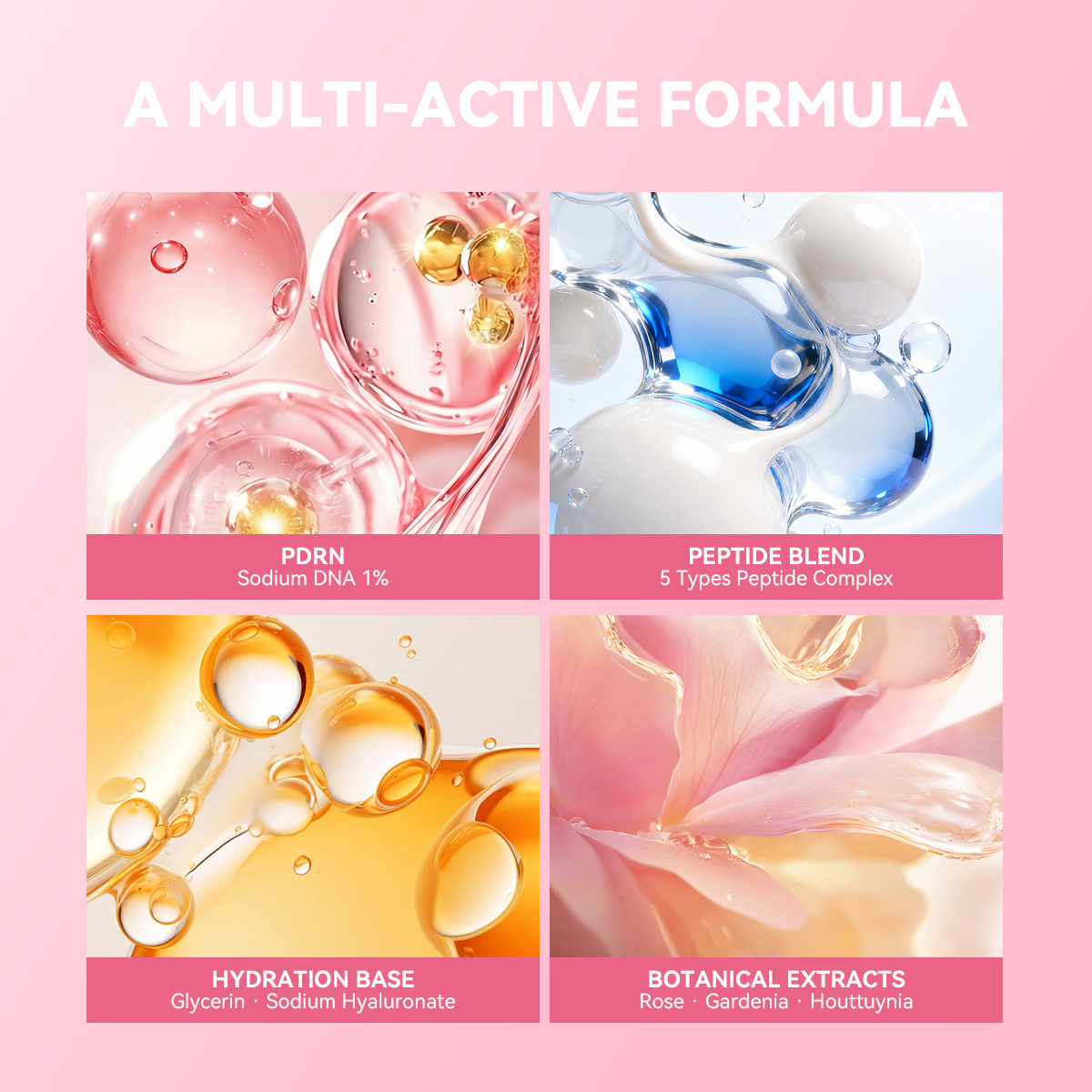PDRN Pink Peptide Niacinamide Infused Revitalizing Facial Serum Smooth Skin Improve Dull Complexion Long Lasting 30ml