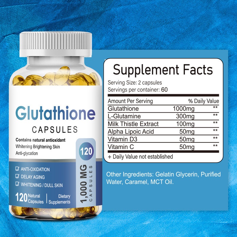 OEM Private Label Glutathione Capsules Anti-aging L-glutathione Gummies Glutathione Gummy for Skin Whitening