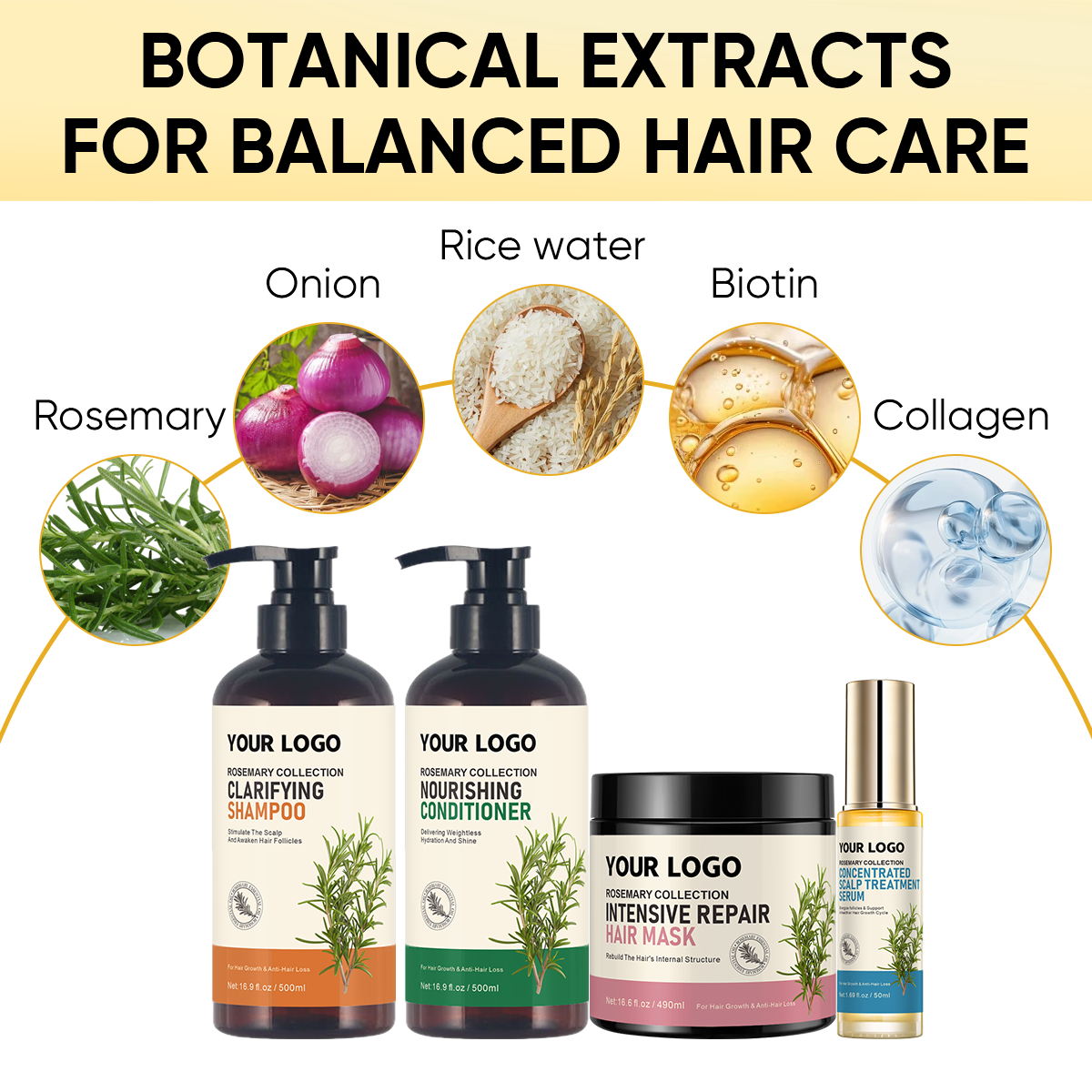 Wholesale Price Hair Care Set Restoration Growth Anti-Loss Rosemary Custom Keratin Shampoo and Conditioner Hair Growth Oil