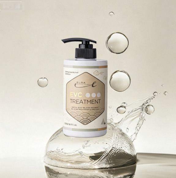 ELRA EVC Treatment Hair Cream 2-IN-1 Keratin Repair Scalp Care Pump Bottle