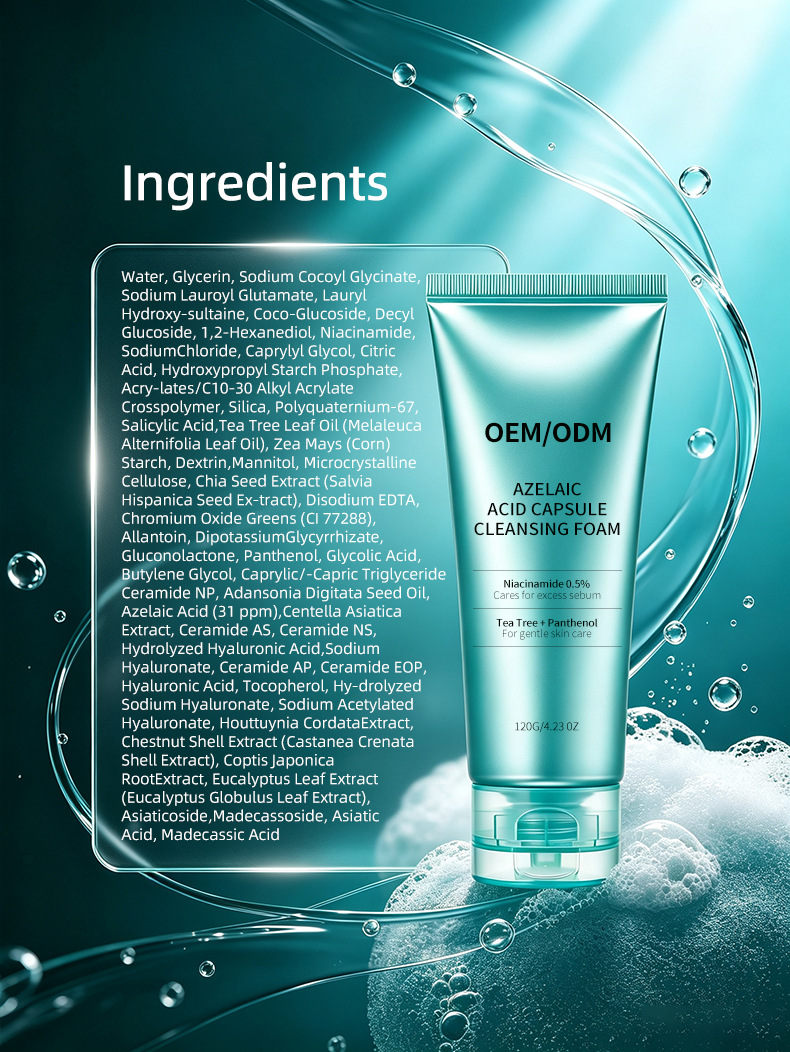 Oil Control Deep Cleansing Facial Foam with Natural Organic Herbal Whitening and Acne Treatment for Oily Skin Gentle Formula