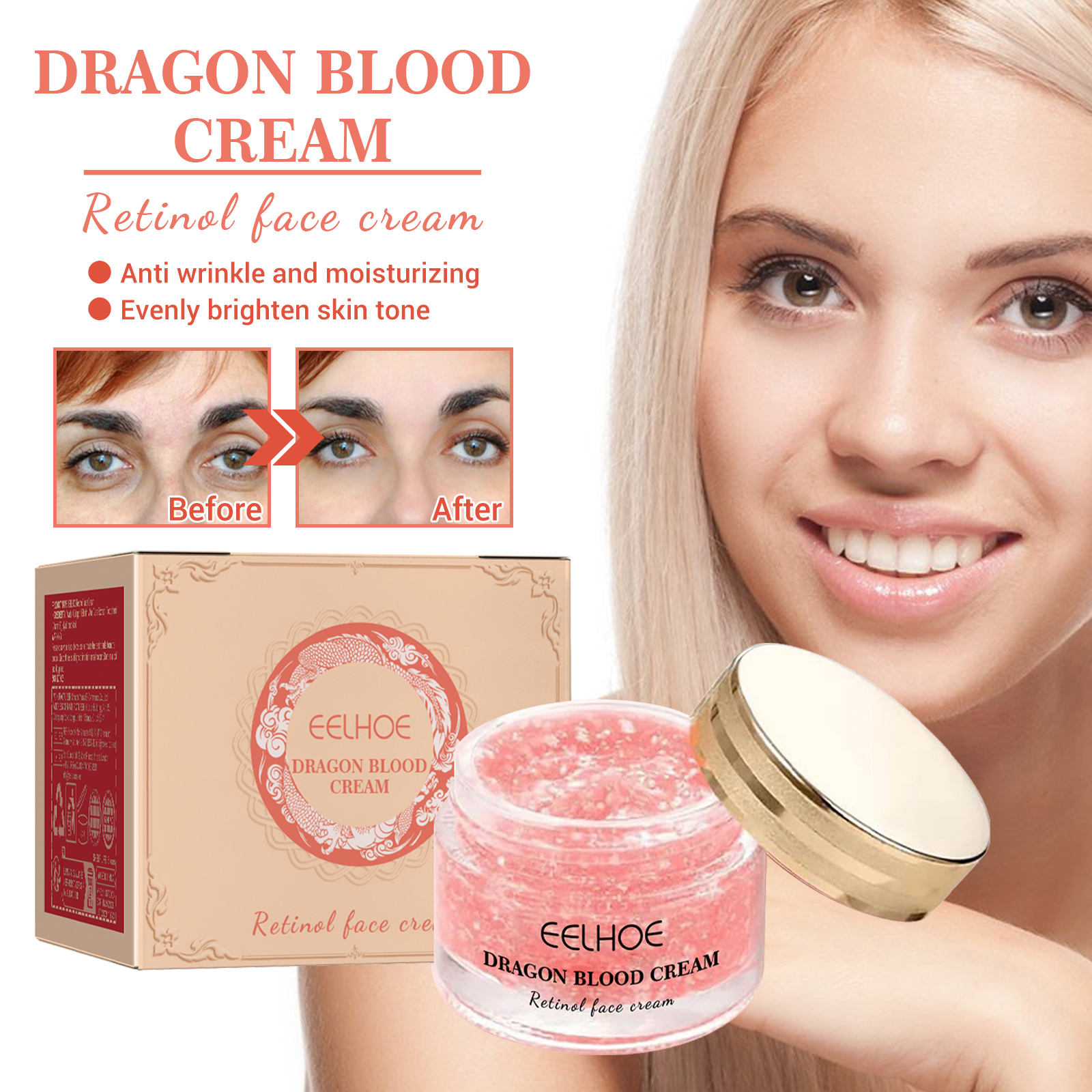 OEM Custom Retinol Rejuvenation Face Cream Hydrating Tightening Nourishing Skin Lightening Improve Dry Rough Dragon Blood Cream