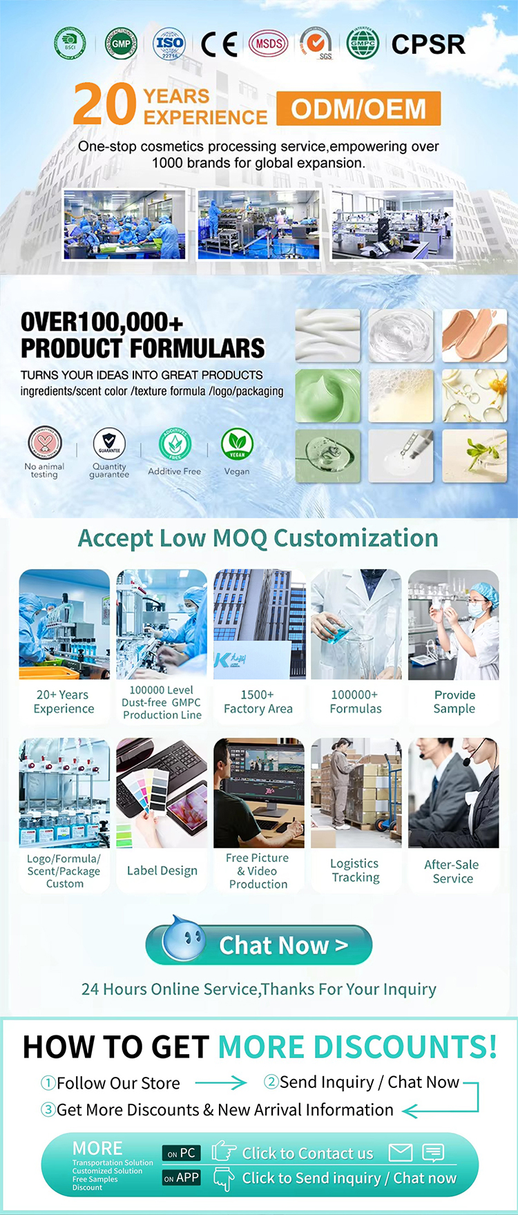 Hair and body care factory manufacturing