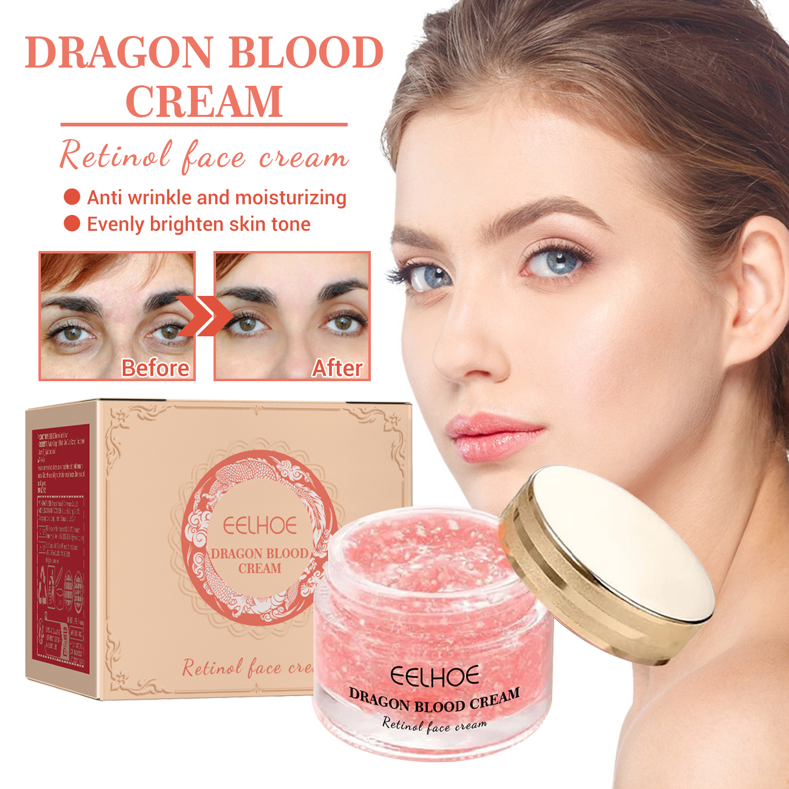 OEM Custom Retinol Rejuvenation Face Cream Hydrating Tightening Nourishing Skin Lightening Improve Dry Rough Dragon Blood Cream