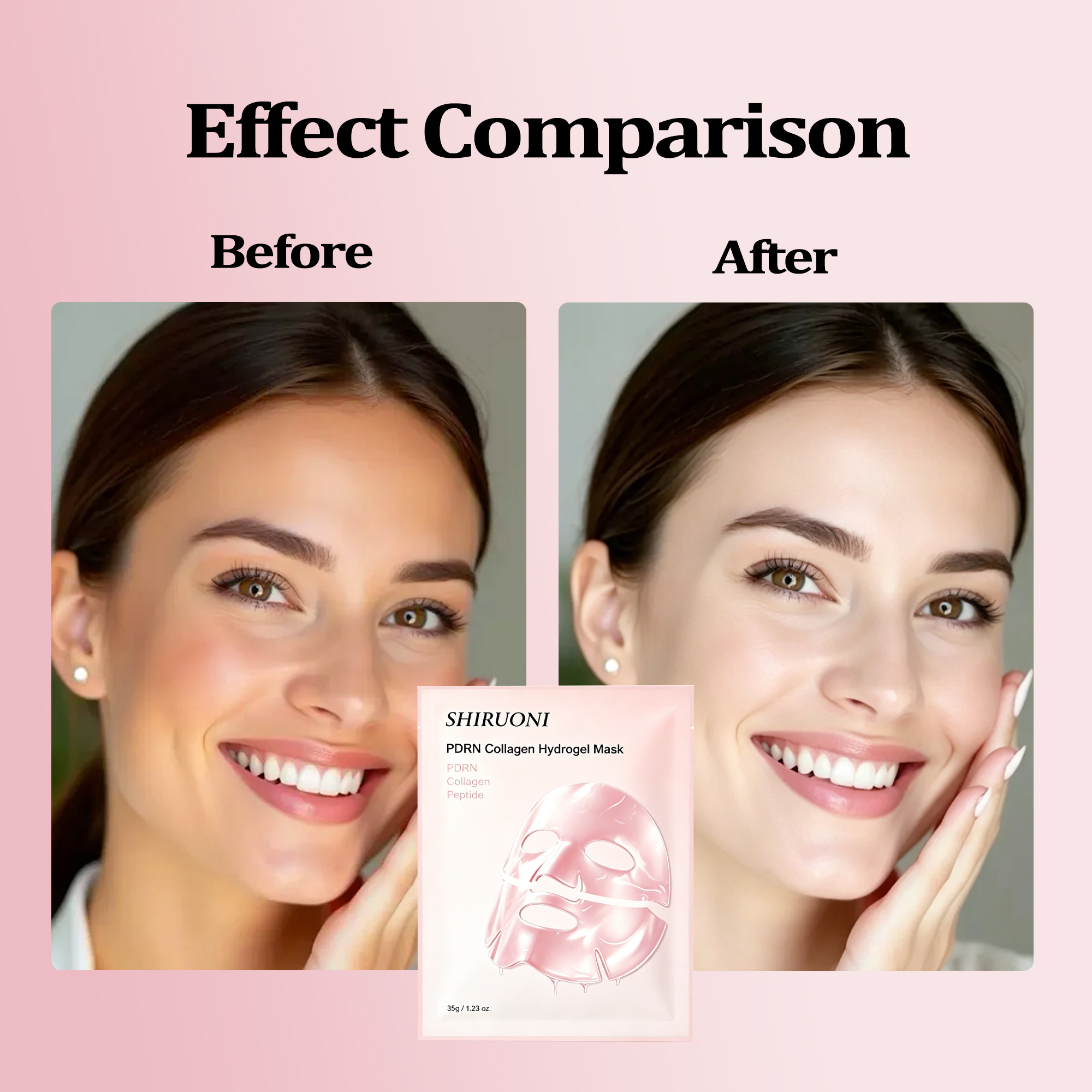 Organic Natural Rice PDRN Bio Collagen Anti-Wrinkle Firming Nourishing Pink Face Jelly Sheet Mask OEM ODM