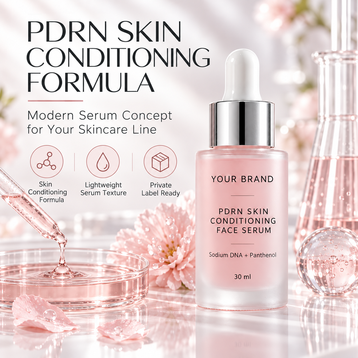 PDRN Skin Conditioning Face Serum Private Label Manufacturer Custom Formulation
