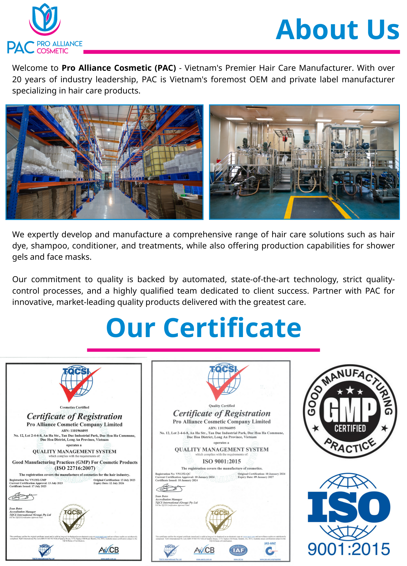 Company Facility Overview