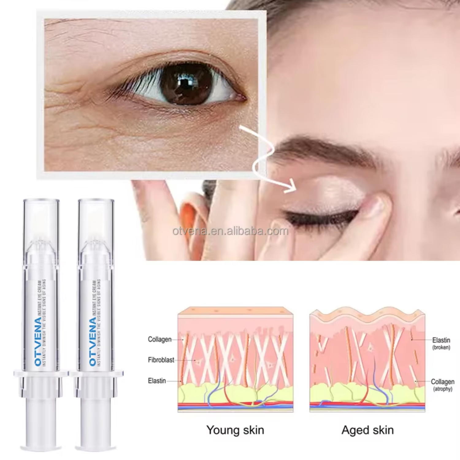 Customized Wholesale Reduce Dark Circles Puffy Tightening Firming Minerals Eye Cream