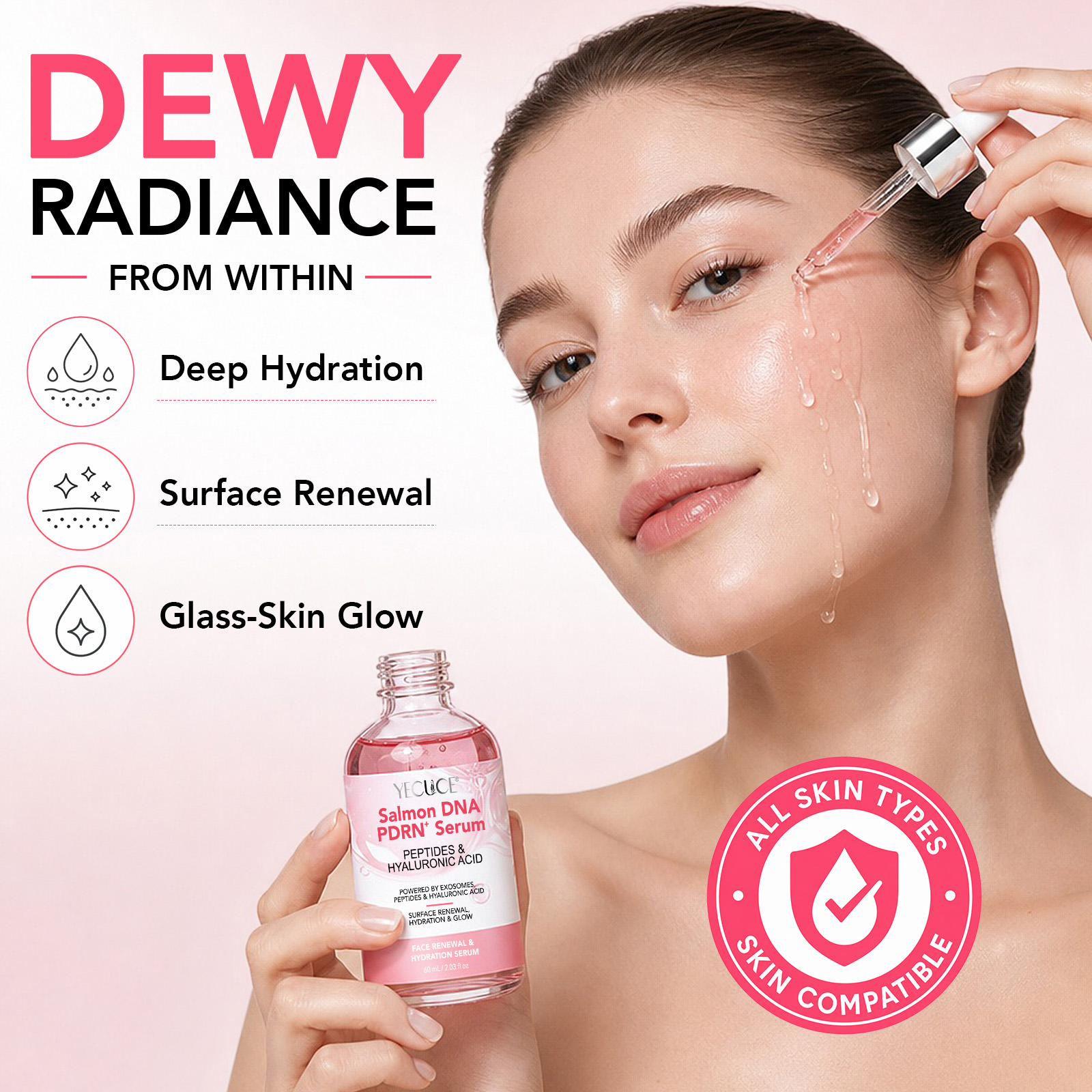 YECUCE Salmon DNA PDRN+ Serum Private Label Custom Logo Factory Direct Beauty Skincare Serum Anti Aging Face for Wholesale