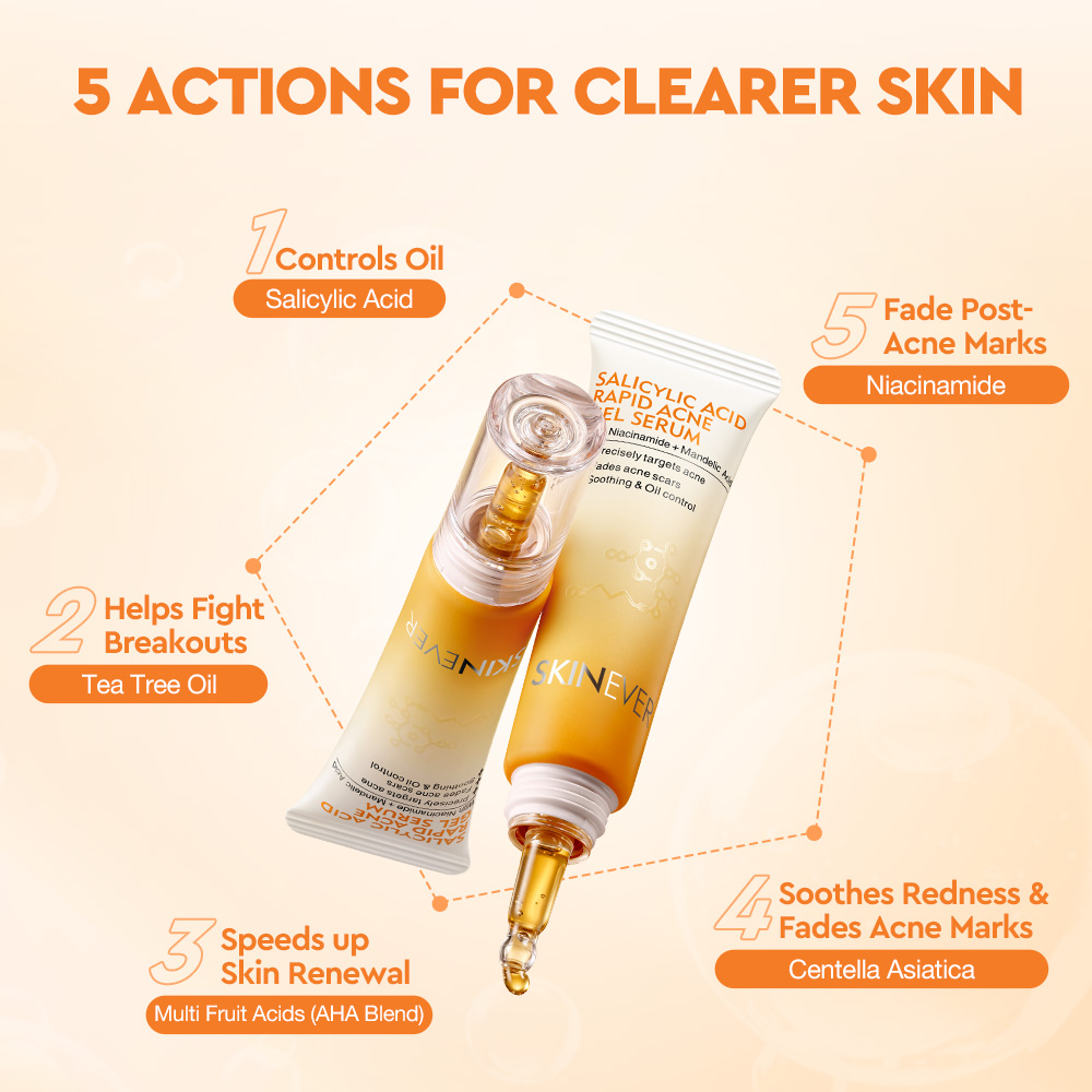 Wholesale Skinever Oil Control Salicylic Acid Rapid Acne Gel Serum Face Skincare Products Soothing Facial Serum