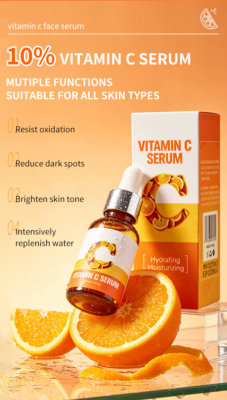 Wholesale Brightening Vitamin C Facial Serum Remove Dark Spots Whitening Serum for Face Skin Care 30ml