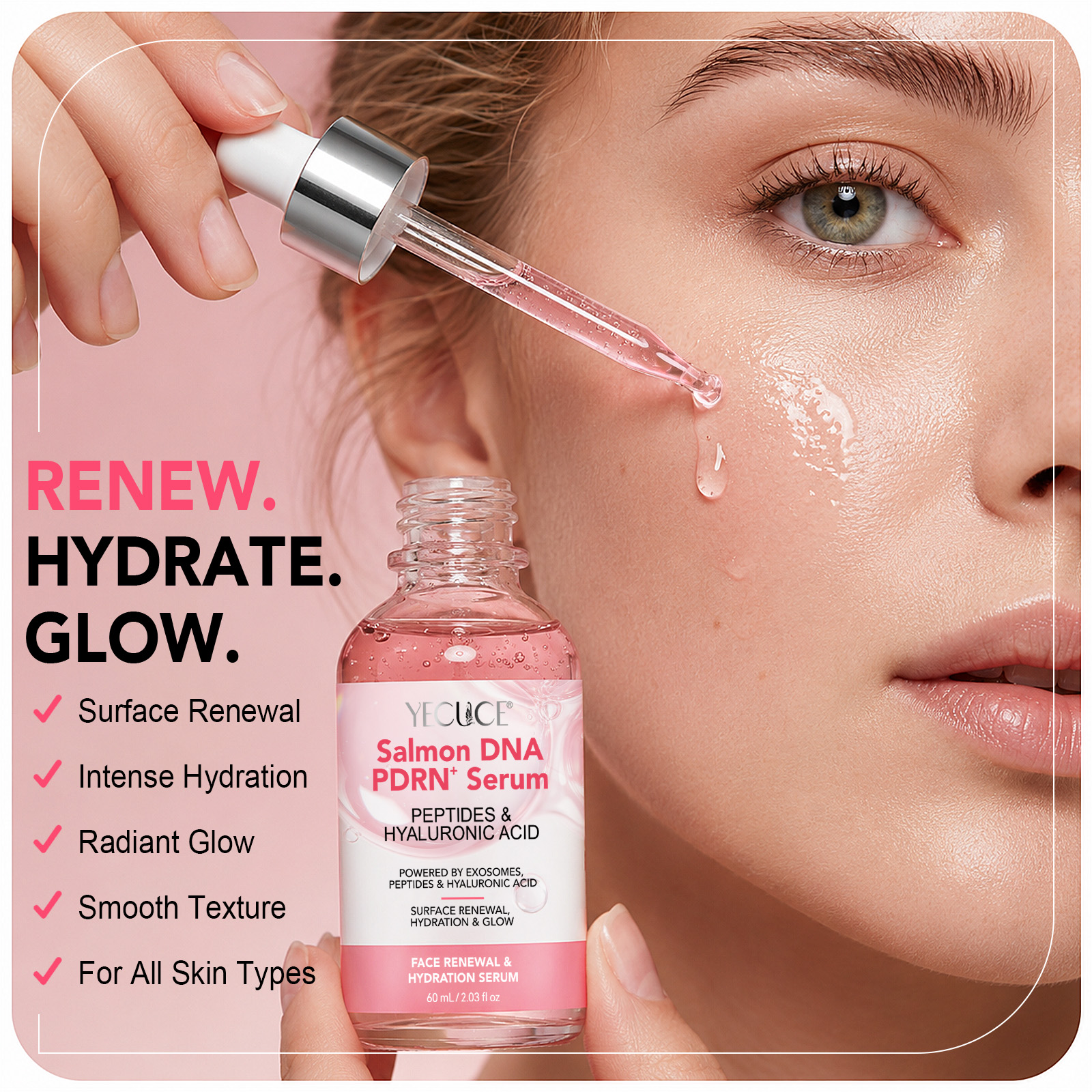 YECUCE Salmon DNA PDRN+ Serum Private Label Custom Logo Factory Direct Beauty Skincare Serum Anti Aging Face for Wholesale