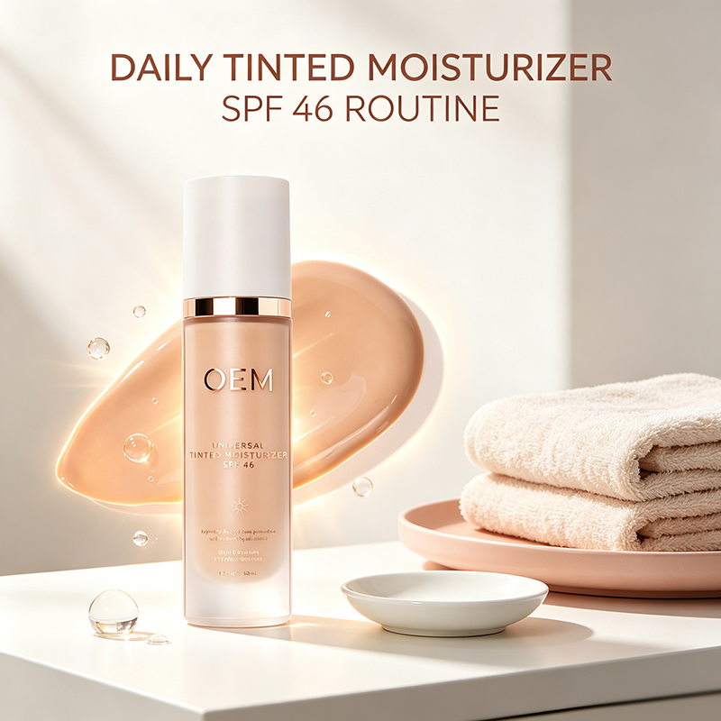 50ml Lightweight Tinted Moisturizer SPF46, Natural Finish Multi Function Tinted Facial Sunscreen Wholesale