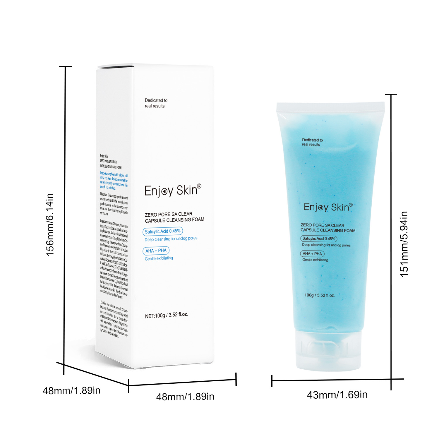 OEM/ODM Cosmetic Blue Capsule Deep Cleanser Cream Formula AHA/BHA/PHA for Daily Gentle Wash Effective Blackheads Pores Skin