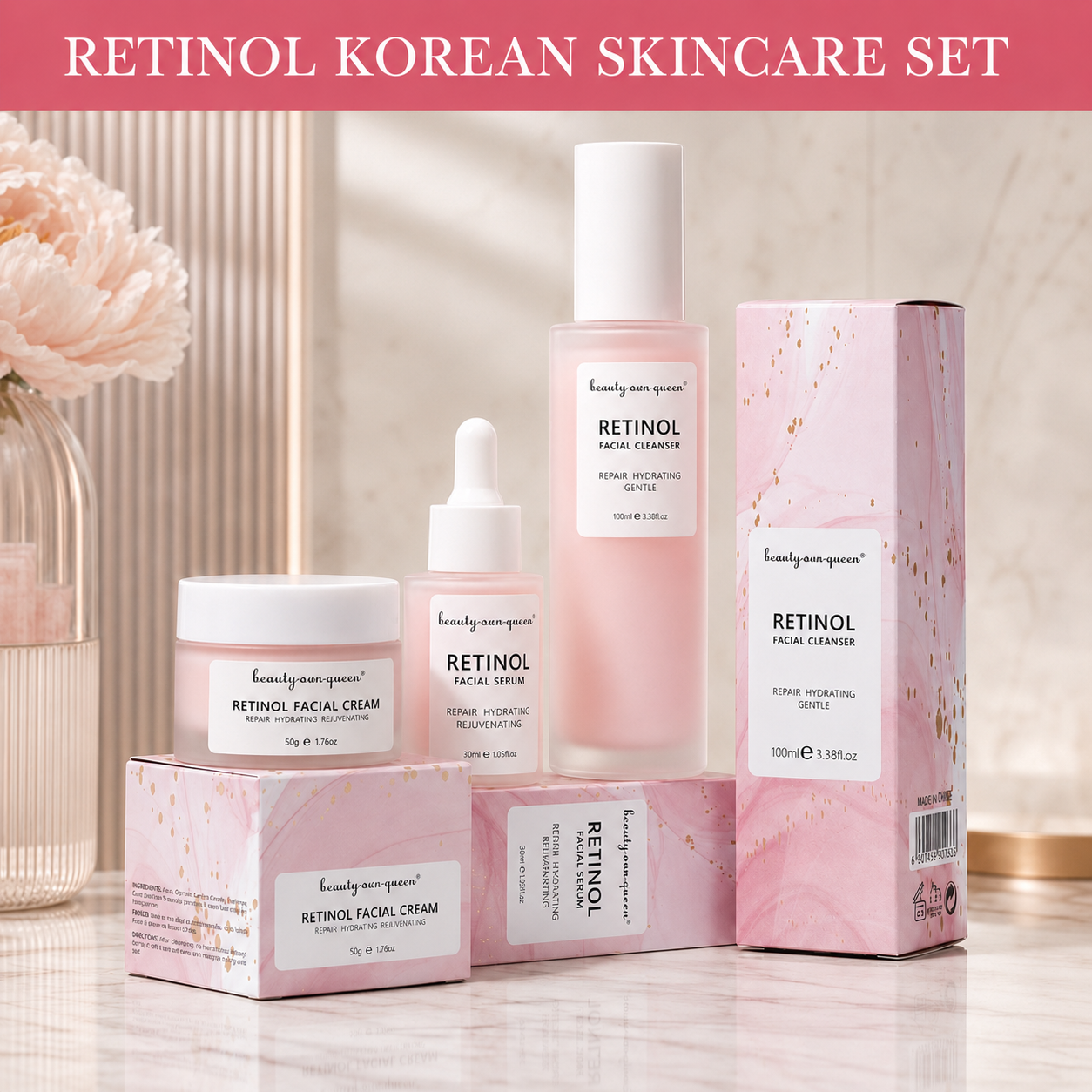 Korean Gentle Retinol Cleanser Moisturizing Formula Repairs Hydrates Skin No Tight Dry Feeling Anti Aging Face Wash